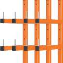 4-Pack Lumber Storage Rack, Wood Storage Racks Wall Mount, Heavy Duty Garage Wood Organizer With 8-Level System, Orange Utility Rack Organization Up 1600 Lbs, Metal Lumber Shelf for Indoor & Outdoor