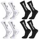 DragonflyDreams 4 Pairs Non Slip Sport Soccer Socks Anti Slip Football Unisex Athletic Sports Socks with Rubber Dots Breathable Basketball White, Black