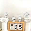 4Pcs Mini Disco Mushroom Hanging Ornaments Mirror Ball Decorations for Christmas Tree Party, Wedding Christmas Home New Year Unique Decor