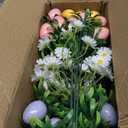 DR.DUDU Easter Decorations for Home, Easter Table Centerpiece with Egg Picks in Glass Vases, Wood Tray & Led Lights with Timer, Spring Decor for Home, Set of 3