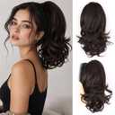 ZQIAN BEAUTY Clip in Ponytail for Women - 14 Inch Curly Ponytail Extension, Wavy Pony Tails Hair Extensions, Synthetic Hair Extensions Ponytail, Natural Hair Pieces for Women
 8/33A#