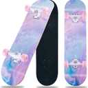 Skateboard,31 x 8 inch Complete Skateboards for Beginners,8 Layer Maple Concave Cruiser Trick Skate Board for Kids,Teens,Adults, Standard Skateboard