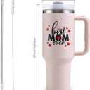 Mothers Day Gifts for Mom, Best Mom Ever Tumbler with Handle 40oz - Moms Birthday Gift Ideas from Daughter, Son, Mama Coffee Tumbler - Christmas Gift Best Mom Ever Mug