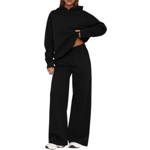 PRETTYGARDEN Womens Sweatsuits 2 Piece Set 2026 Casual Winter Long Sleeve Hoodie Loose Wide Leg Sweatpants Fall Tracksuit
