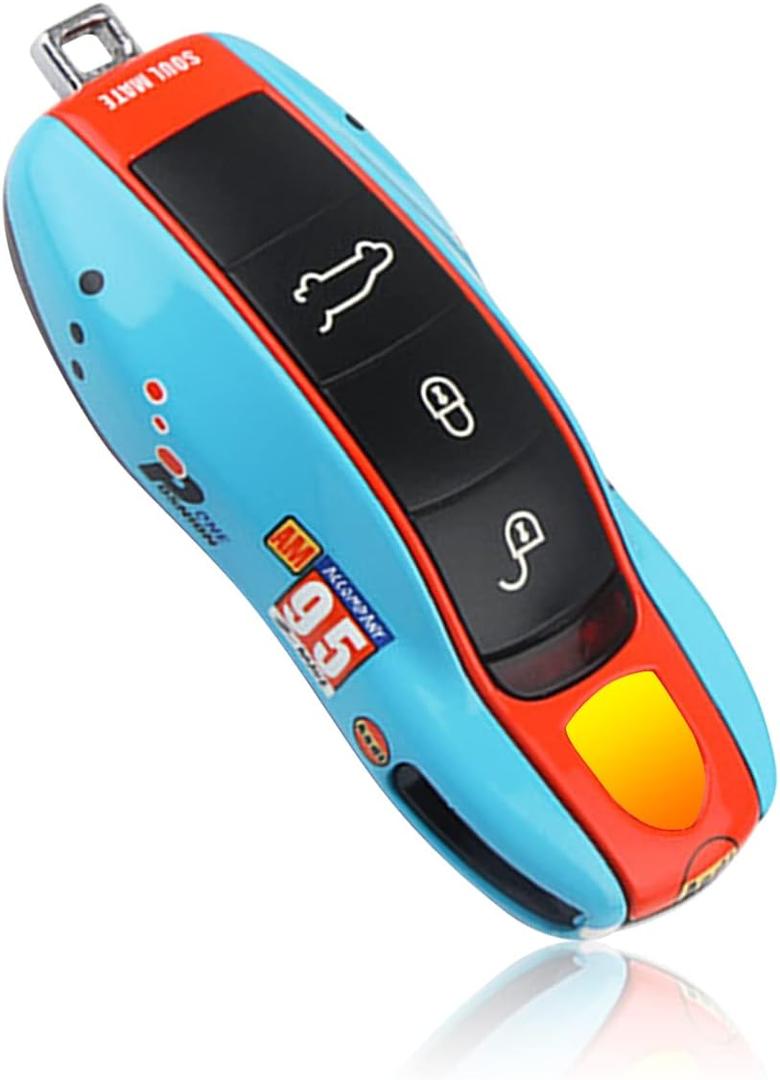 Car Key Protection Keychain, Cover for Porsche Macan Cayenne Panamera 911 (Old Blue), Blue, Style B