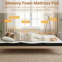 Foldable Mattress Twin, Memory Foam Tri Fold Mattress with Removable Washable Cover, 4 inch Folding Floor Mattresses Sleeping Pad for Guest, RV, Travel, Camping, White, 75"x38"x4"