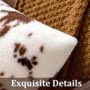 Woaboy Pack of 2 Luxury Faux Fur Throw Pillow Covers Cowhide Decorative Soft Fluffy Plush Couch Throws Brindle Cushion Covers for Couch Living Room Sofa Bedroom 16x16 Inch