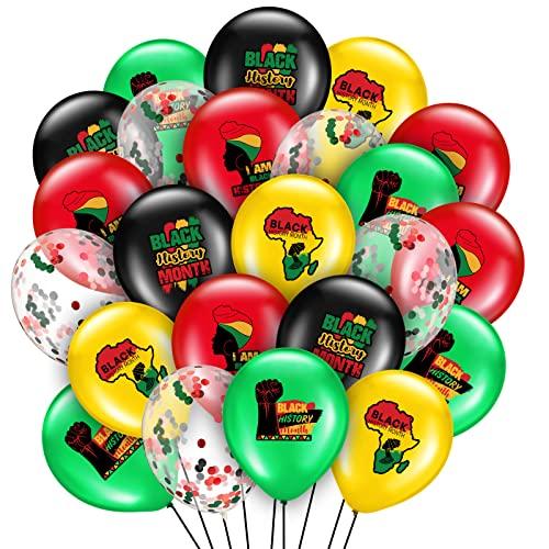 60 Pcs Black History Month Balloons Party Decoration Black History Latex Balloons Party Decorations Balloons for Celebrations