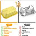 1LB Foil Pans with Lids 50 Pack Heavy Duty Disposable Small Gold Aluminum Pans Foil Cake Baking Tins Loaf Food Storage Containers for Leftover, Meal Prep, Freezer, Heating and Takeout Microwave Safe