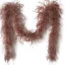 Sowder 72inch Length 1ply Feather Boa for Wedding/Party Decoration, Feather Scraf (Brown)