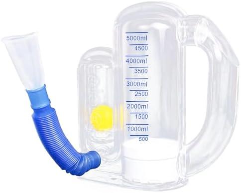 Incentive Spirometer Adult,Breathing Exercise Device for Lungs,Deep Breathing Trainer for Children and Adult,5000ml Volume Measurement with Flow Rate Indicator.
