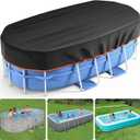 16x32 Ft Rectangular Pool Cover - Solar Oval Pool Covers for Rectangular Frame Pools with Winch and Cable, Heavy Duty Tear Resistant Pool Cover, Winter Pool Cover Ideal for Waterproof and Dustproof