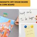 DEVELOP Cork & Magnetic Dry Erase Combo Board, 44 x 32 Inch, Wall Mounted Whiteboard/Grey Felt Bulletin Combination Board with Marker Tray, Pins, Eraser, Markers & Magnets