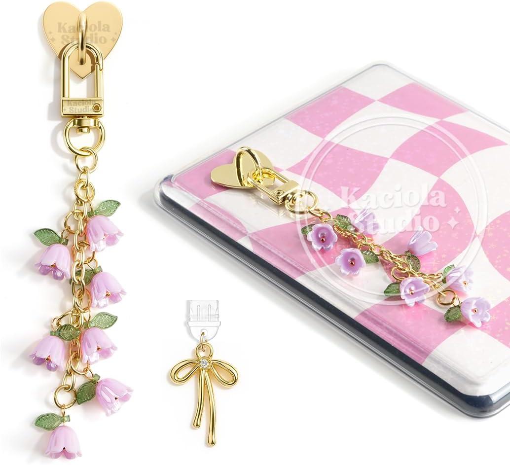 Kaciola Charm Chains for Kindle, Cute E-reader Phone Charm Bracelets Accessories Gift for Reader Booklovers Women Men, Charms Compatible for Kindle/E-Reader/Phone (B01-B07)