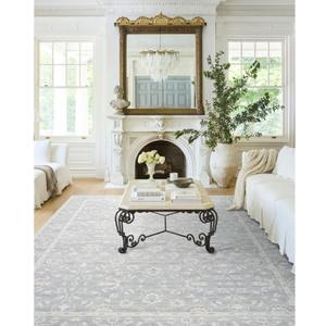 Livabliss x Nabela Noor Home Asha Traditional Oriental Area Rug, 7'10" x 10',Sky Blue/Off-White