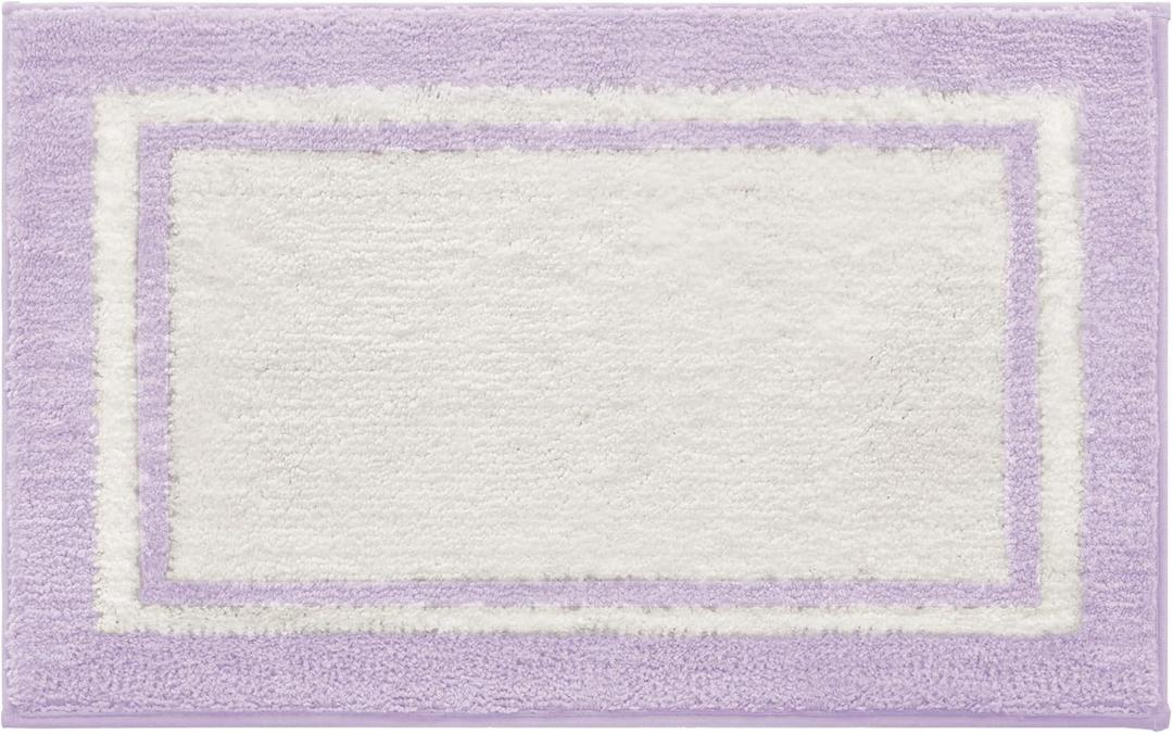 GRANNY SAYS Microfiber Bathroom Rugs Non Slip Washable, Water Absorbent Bathroom Mats for Tub, Soft Bath Mats for Bath Floor & Shower, Bath Rug, 20" x 32", Purple (1'8" x 2'8" (Rectangular))