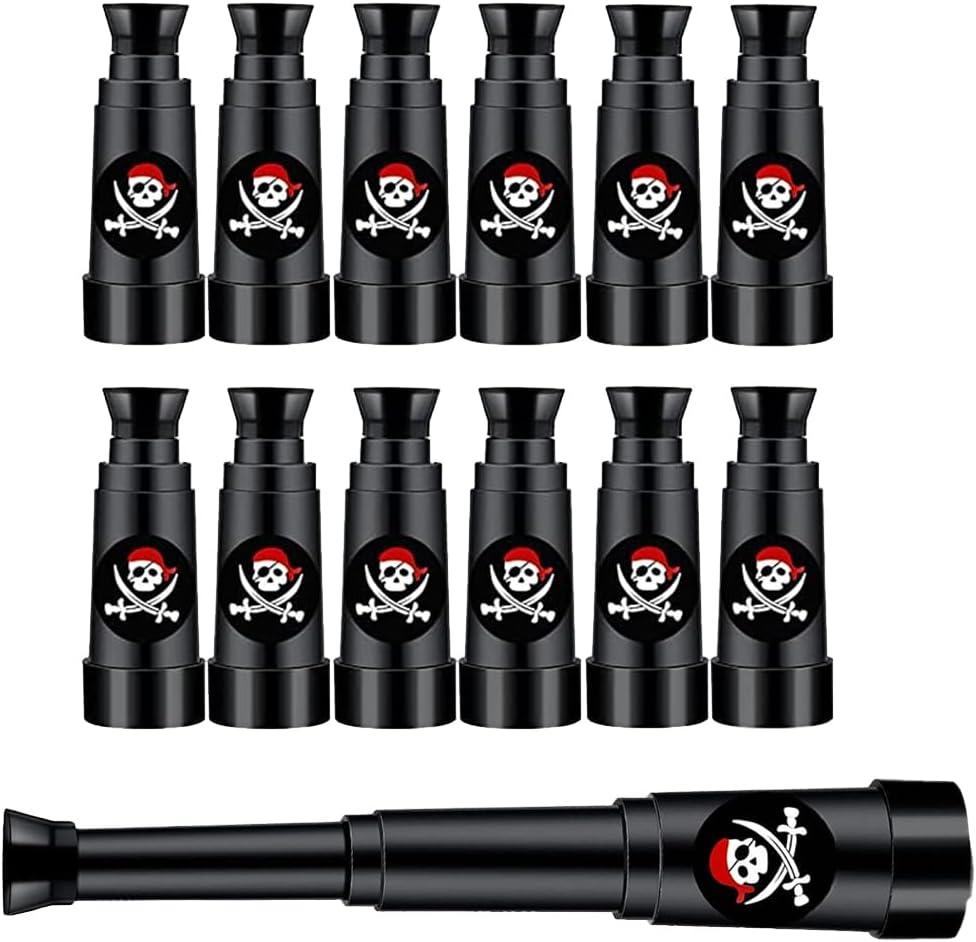 Plastic Pirate Telescopes Bulk Kids Pirate Party Supplies Mini Pirate Spyglass for Pirate Birthday Party Toys Halloween Treasure Hunt Pretend Play (24)