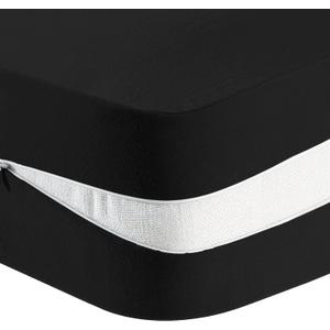 PrinceDeco Mattress Cover for Sofa Bed/Folding Mattress Couch, Thick and Soft Futon Cover for Japanese Floor Futon Mattress with Zipper Machine Washable,Queen Size,Black