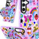 for Samsung Galaxy S24 Plus Case for Women - Girls Cute Design Compatible with Magsafe Magnetic Ring Holder Stand Art Crayon Painting Phone Covers Aesthetic Girly TPU Funda for S24 Plus