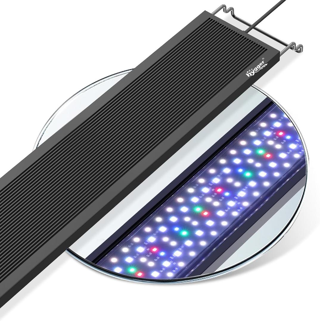 Hygger Sun Moon LED Aquarium Light, Full Spectrum Fish Tank Light Day-Night Dual Timer, Adjustable 6 Timer 10 Brightness 8 Colors for Planted Freshwater Tank