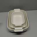 MALACASA Casserole Dishes for Oven, Ceramic Baking Dishes Set of 3, Rectangular Lasagna Pan Deep Baking Pans, Bakeware Sets with Handles Gift Set, White (13.8''/11.7''/9.4''), Series BAKE