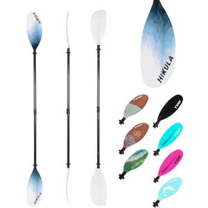 Adjustable Carbon Fiber Shaft Kayak Paddle, Kayaking Oars with Reinforced Nylon Blade for Adults, 4 Piece, 86in/220cm to 90in/230cm (Snow Mountain White)