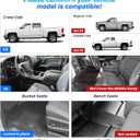 Floor Mats for 2014-2018 Chevy Silverado/Sierra 1500, 2015-2019 Silverado/Sierra 2500HD/3500HD Crew Cab, All Weather Floor Liners for Silverado Accessories, Heavy Duty TPE Car Mats