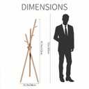 VICITON Wooden Coat Rack, Tripod Coat Tree Freestanding with 3 Hooks for Clothes, Hats and Handbags, Coat Hanger Stand for Bedroom, Living Room, Entryway (Light)