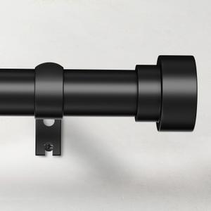 Curtain Rods for Windows 66 to 120, 1 Inch Adjustable Black Curtain Rod, Heavy Duty Long Window Drapery Rods with End Caps, Modern Style Indoor Outdoor Curtain Rods for Patio Bedroom, Size 32"-120"