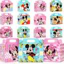 Latwerd 24 Pack Mouse Party Favor Boxes - 12 Cute Designs Paper Gift Boxes with Handles, Reusable Kraft Candy Tote Box for Birthday Parties,Graduations & Holiday Events
