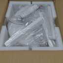 HuixuTe 27" White Straight Strip Geometric Ceiling Fan with Lights, 3 Colors 6 Speeds Low Profile Ceiling Fan with Light for Kitchen Bedroom