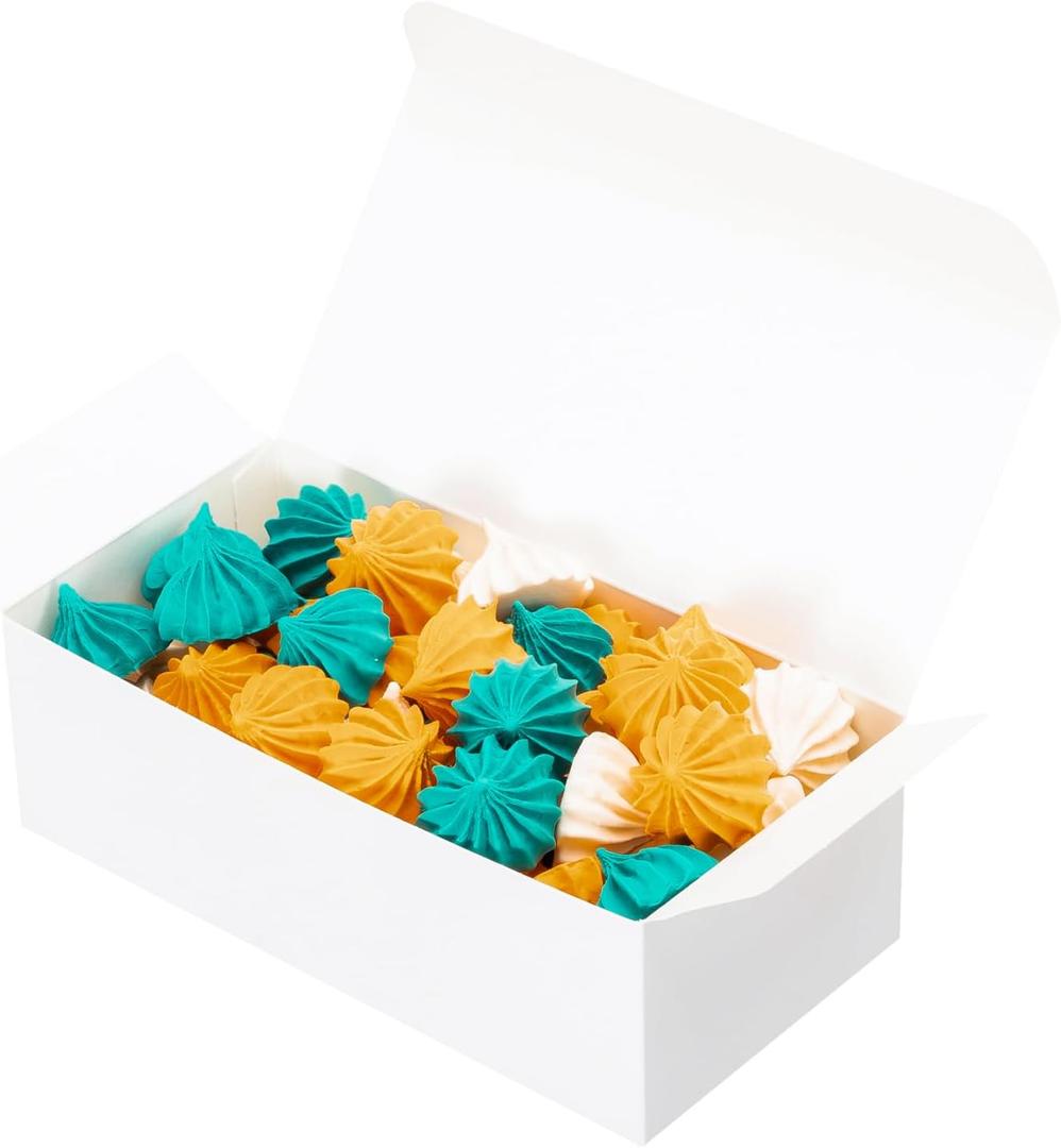 UnicoPak 20 Pack 6x3x2 Small Gift Boxes, Food Grade Material, White Candy Boxes for Fudge Candy Chocolate Treat Goodie, Ideal for Birthday Christmas Party Homemade Business