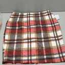 IDEALSANXUN Plaid Skirts for Women Fall Winter Knee Length Pencil Wool Skirt with Slit (Large, Wine)
