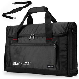 Portable Monitor Carrying Case for 15.6" to 17.3" Portable Monitors — Fits 2 Monitors — Structured Travel Bag with Padded Protection Shoulder Strap and Luggage Sleeve for Portable Monitors