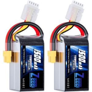 Zeee 4S Lipo Battery 1500mAh 14.8V 120C Graphene Battery with XT60 Plug for FPV Drone Quadcopter Helicopter Airplane RC Boat RC Car RC Models (2 Pack)
