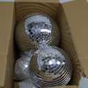 4 Pcs Large Disco Ball Decor- Silver Hanging Mirror Disco Balls Ornament for New Year Decor Christmas Tree Wedding Party Supplies Holiday Dance Music Festivals Club (8, 6, 4 Inch)