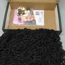 SOKU Curly Faux Locs Lace Frontal Wig 14 Inch Natural Black 4x4 Large Double-lace Twist Dreadlock Wigs for Black Women Afro Curly Braided Synthetic Wig