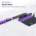 HEEYA 48 Inch Long Snow Brush for SUV, Extendable Ice Scraper and Brush with Foam Grip, 360 Pivoting Snow Car Brush for Truck Auto Jeep RV Vehicle Windshield Window - Purple