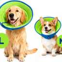 Soft Dog Cone Collar Comfortable Cone for Dogs to Stop Licking After Surgery, Elizabethan Collar for Large Dogs, Adjustable Dog Donut Collar for Inflatable & Comfy Recovery (L) (Blue, L)