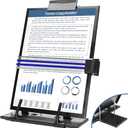 TONOS Paper Stand Document Holder - Quality Document Holder for Desk, Paper Stands for Desk When Typing, Sturdy Stainless Steel Copy Holder, Adjustable Angle, Papers Holder Stand for Desk Typing