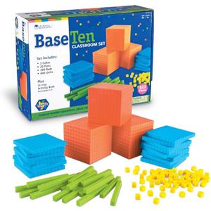 Learning Resources Brights Base Ten Classroom Set, 20-25 Students, 823 Piece Set, Ages 6+