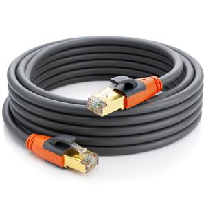 Cat 8 Ethernet Cable 50ft, High Speed LAN Cables 40Gbps 2000MHz Shielded, Heavy Duty 26AWG Outdoor Indoor Cat8 RJ45 Internet Cord Compatible with Gaming PC PS5 Xbox Router Modem Office Industrial