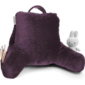 Clara Clark Reading Pillow for Kids & Teens with Shredded Memory Foam, Backrest Pillows for Reading, Watching, and Gaming, Use on The Couch, Bed, or Floor, Adjustable Support, Washable Cover Purple (Small 14")