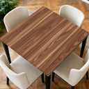 Square Fitted Tablecloth with Elastic Edge Design Table Cover Waterproof Stain-Resistant Wipeable Table Cloth for Kitchen Dining Picnic Patio Outdoor Party Wooden 54x54 Inch