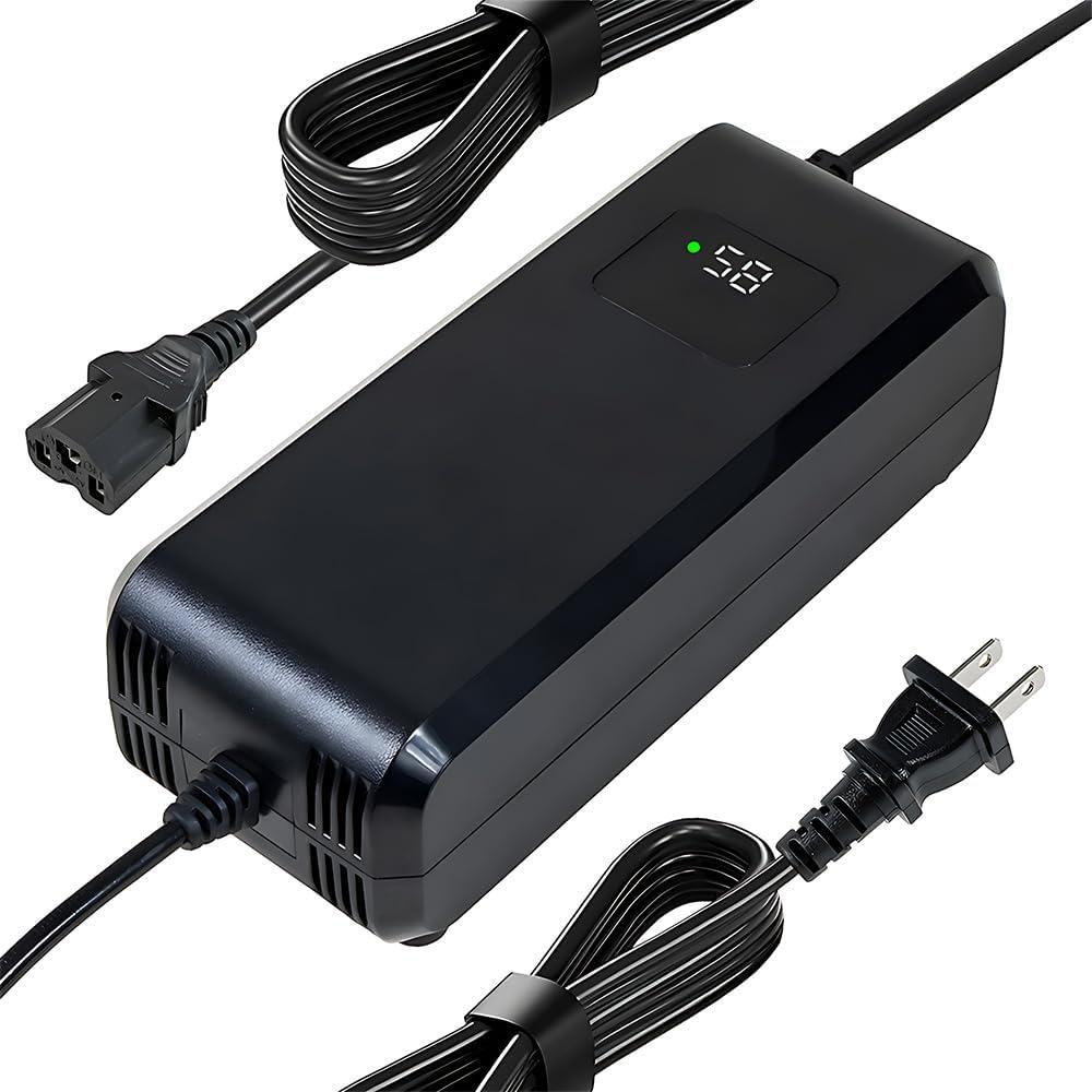 YZPOWER 58V 4A Lead Acid Battery Charger for 48V 20Ah GLE AGM Lead Batteries Pack, Smart AC Charger Adapter with Display Built-in Fan 3pin Plug