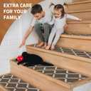 Stair Treads Non Slip for Wooden Steps Indoor, 7 Pack 8" X 30" Carpet Runners for Wood Stairs with Self-Adhesive Backing, Stickiness Stair Rugs for Kids Elders and Dogs, Square Brown