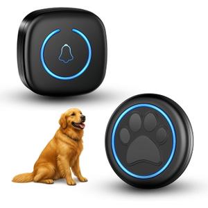 Dog Door Bell for Potty Training, Smart Wireless Doggie Doorbell to Go Outside, 1000 Feet Long Range with IP65 Waterproof Super-Light Touch Button, 60 Melodies & Adjustable Volume (1Button)