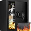 2.8 Cu ft Large Home Safe Fireproof Waterproof, Fire proof Safe Box for Home Documents with Fireproof Bag, Programmable Keypad and Removable Shelf, Anti-Theft Safety Box for Money Medicines Jewelry