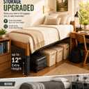 Metal Bed Risers for Dorm, 5-Level Adjustable Bed Risers Heavy Duty | Extra Tall Dorm Bed Extenders Rise 4/6/8/10/12 in for Twin XL Bed, Fits Legs Up to 2.2'' Wide, Thickened Steel Widened Base