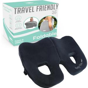 Premium Foldable Piriformis Cushion - Piriformis Pain and Sciatic Pain Relief Cushion - for Home & Office Use, Perfect for Travel or Driving - Piriformis Cushion (Black)